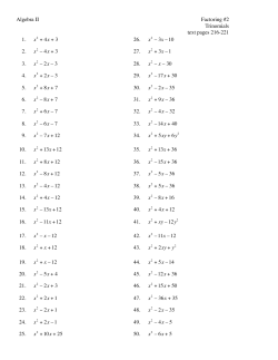 1. x2 + 4x + 3 26. x2