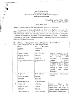 No. 12(5)/2008-CDN Government of India Ministry of Micro, Sthall