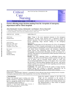 Factors affecting triage decision-making from the viewpoints of