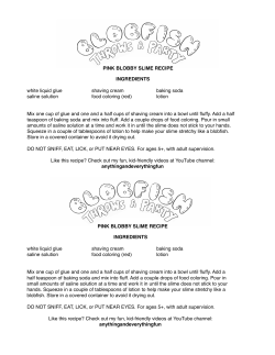 PINK BLOBBY SLIME RECIPE INGREDIENTS white