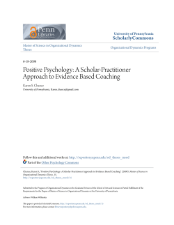 Positive Psychology: A Scholar-Practitioner Approach to Evidence