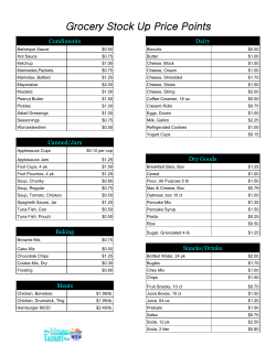 Grocery Stock Up Price Points