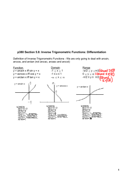 p380 Section 5.8: Inverse Trigonometric Functions: Differentiation