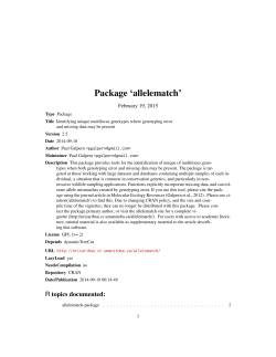 Package `allelematch`