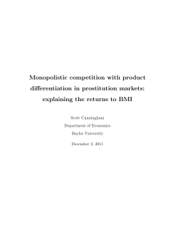 Monopolistic competition with product differentiation in prostitution