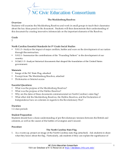 Mecklenburg Resolves - Database of K