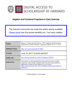 Negation and Functional Projections in Early Grammar
