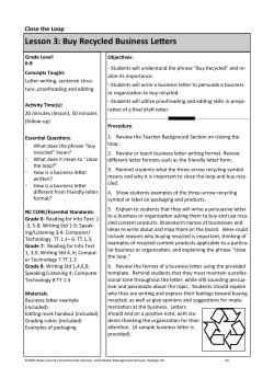 Lesson 3: Buy Recycled Business Letters