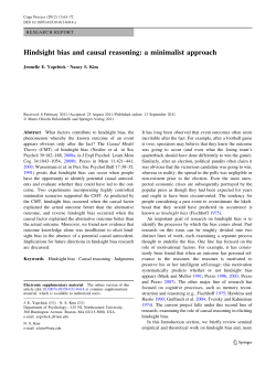 Hindsight bias and causal reasoning: a minimalist approach