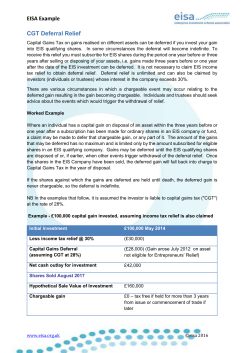 CGT Deferral Relief