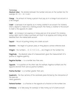 Absolute Value - the distance between the number and zero on the
