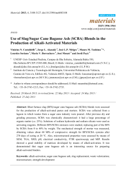 Use of Slag/Sugar Cane Bagasse Ash (SCBA) Blends in the