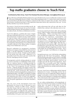 Top maths graduates choose to Teach First