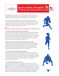 Sports Safety Checklist To Help Prevent Common Athletic Injuries