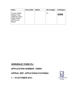 Dedham Vale AONB and Stour Valley Visitor Survey