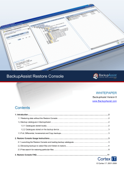 BackupAssist Restore Console