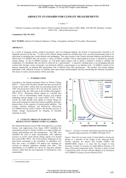 ABSOLUTE STANDARDS FOR CLIMATE MEASUREMENTS