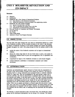 UNIT 5 BOLSHEVIK REVOLUTION ITS IMPACT