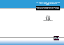 Disability, homelessness and social relationships among people