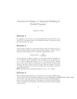 Exercises for Chapter 5 &rdquo;Analytical Modeling of Parallel