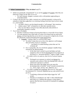 Communication 1 Infant Communication