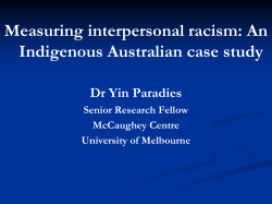 Measuring interpersonal racism: An Indigenous Australian case study