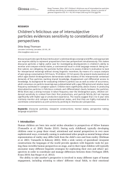 Children`s felicitous use of intersubjective particles