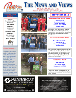 SEPTEMBER 2016 Newsletter - Benson Area Chamber of Commerce