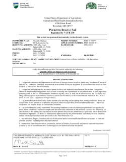 Permit to Receive Soil - BC Laboratories, Inc.