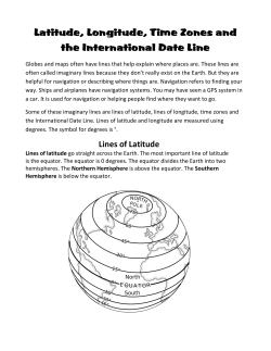 Latitude, Longitude, Time Zones and the International Date Line