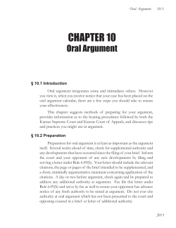 CHAPTER 10 - Oral Arguments