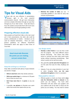 Tips for Visual Aids