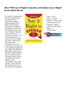 Say It Right in Spanish, 2nd Edition (Say It Right