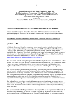 P029 Article 19, paragraph 5(e), of the Constitution of the ILO ILO