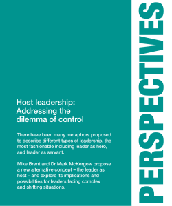 Host leadership: Addressing the dilemma of control