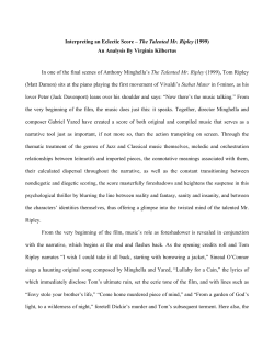 The Talented Mr. Ripley - Virginia Kilbertus Music