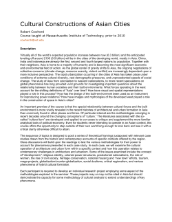 Cultural Constructions of Asian Cities