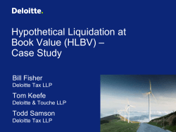 Hypothetical Liquidation at Book Value (HLBV) &ndash; Case Study