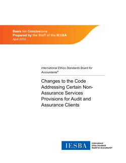 Changes to the Code Addressing Certain Non- Assurance