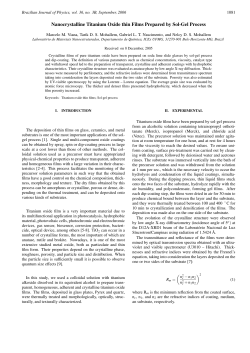 Nanocrystalline Titanium Oxide thin Films Prepared by Sol