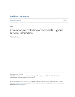 Common Law Protection of Individuals` Rights in Personal Information