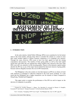 Assessment of the Initial Public Offering