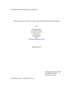 GoodWork&reg; Project Report Series, Number 42 Trust across the