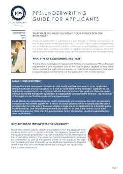PPS UNDERWRITING GUIDE FOR APPLICANTS