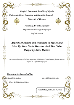 Aspects of racism and feminism in Mules and Men By Zora Neale