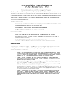 2016 Western Canada Commercial Fleet Integration Program