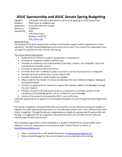 ASUC Sponsorship and ASUC Senate Spring