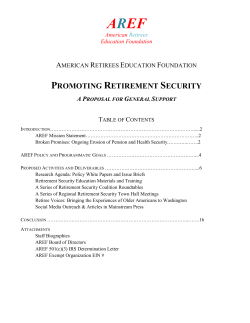 promoting retirement security - american retirees education foundation