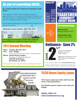 money matters - Tradesmen Community Credit Union