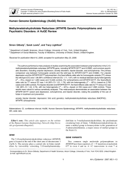 Human Genome Epidemiology (HuGE) Review